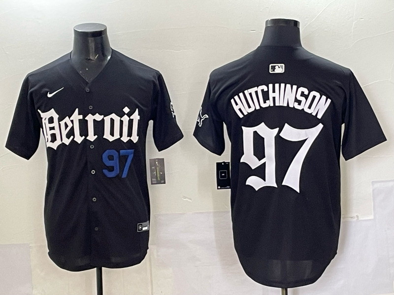 Men 2025 Detroit Lions #97 Hutchinson Black NFL jersey 009->detroit lions->NFL Jersey